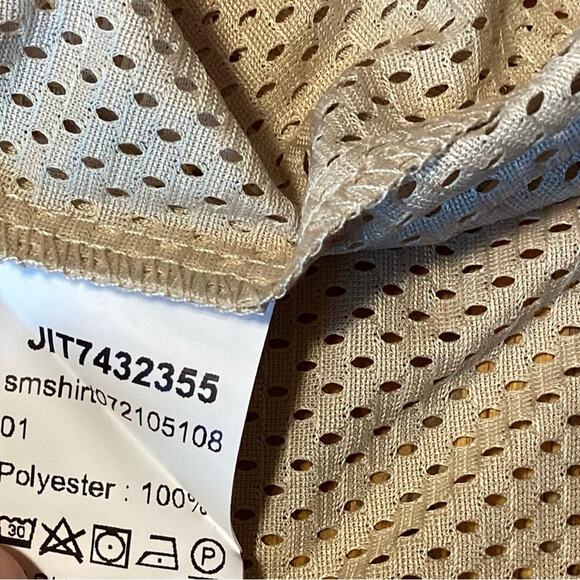 NWOT SHEIN Men Letter Graphic Striped Trim Mesh Shirt - Picture 2 of 4